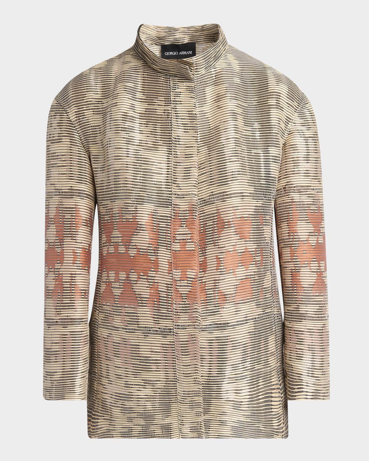 tiger jacquard blazer jacket