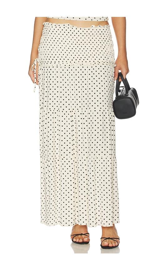 tiger mist denali maxi skirt in white,black.