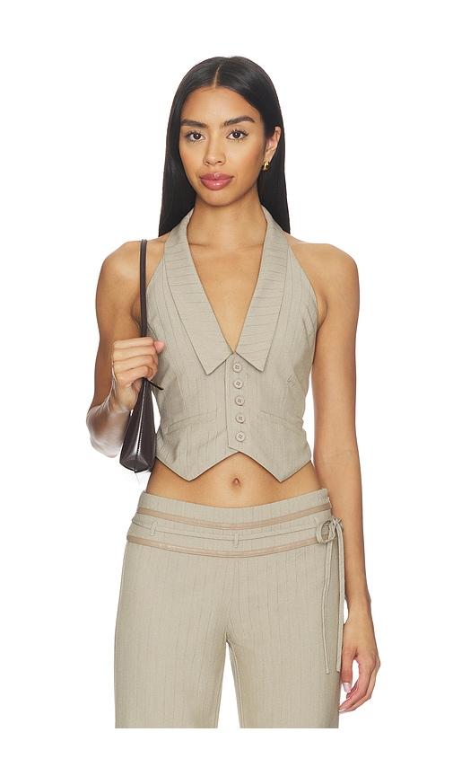 tiger mist fedra top in beige.