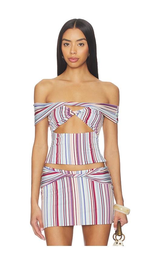 tiger mist haze twist top in blue,red.