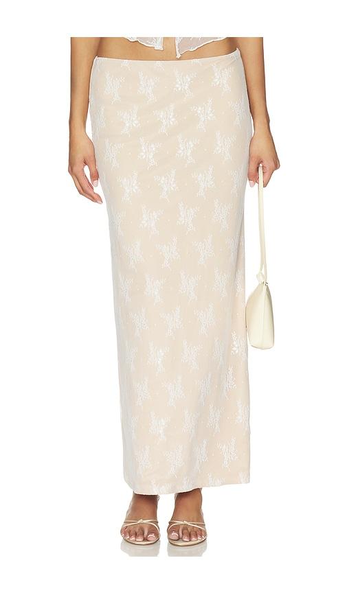 tiger mist karolina maxi skirt in nude,white.
