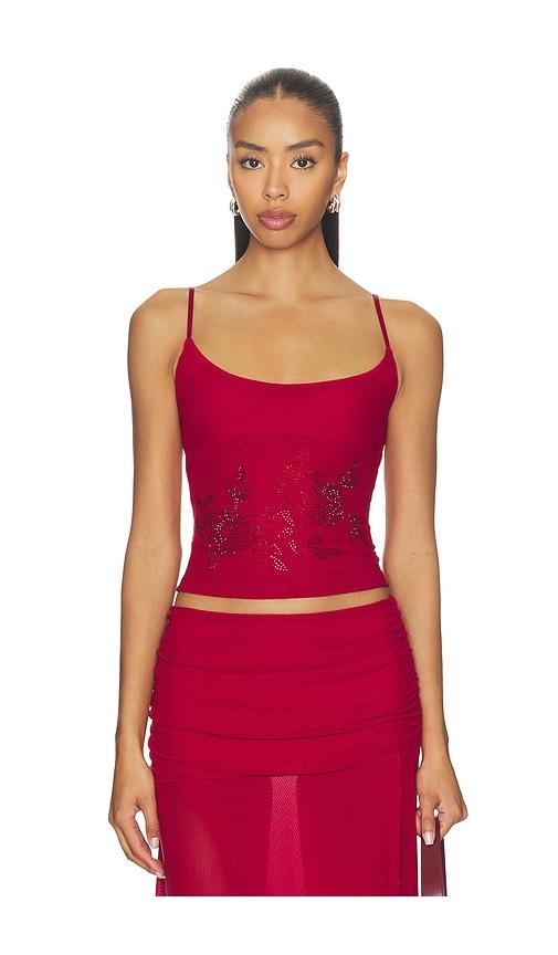 tiger mist octavia top in red.