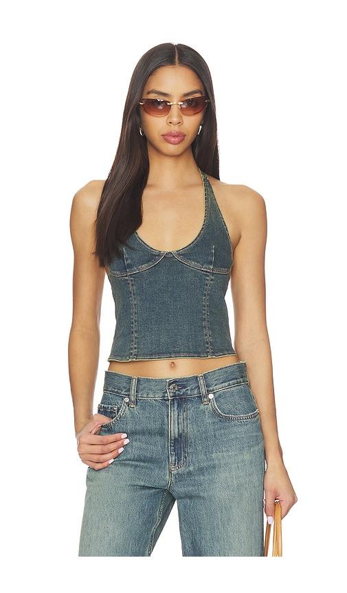 tiger mist riona top in blue.