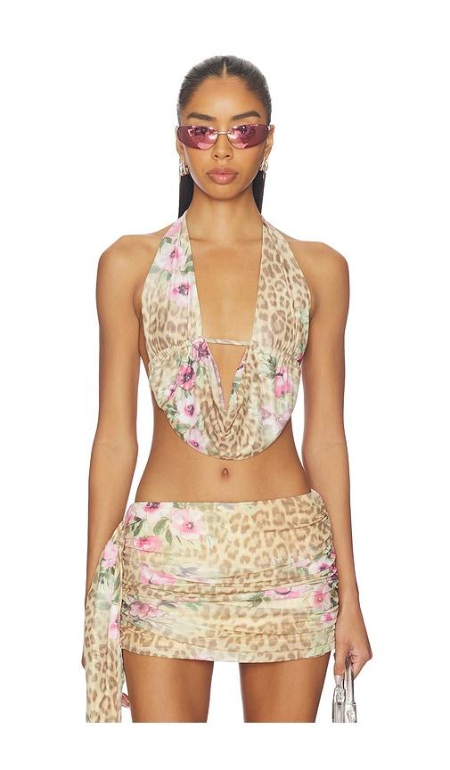 tiger mist risa top in brown.