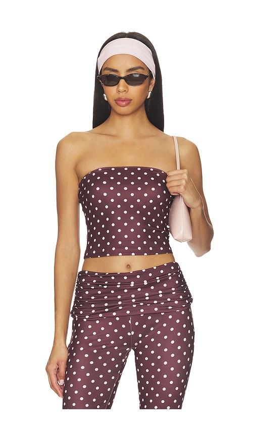 tiger mist vali polka dot top in chocolate.