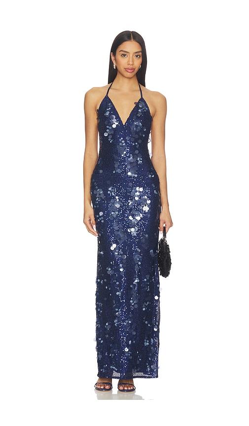 tiger mist zana maxi dress in navy.