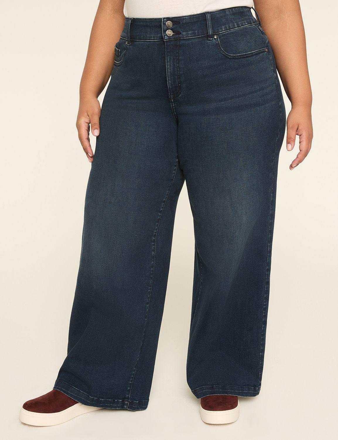 tighter tummy fit high-rise wide leg jean