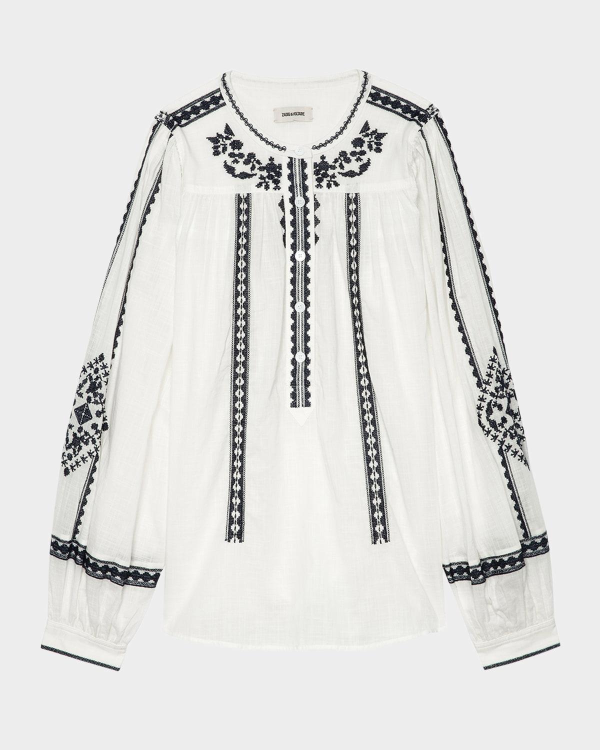 tigy kozak embroidered blouse