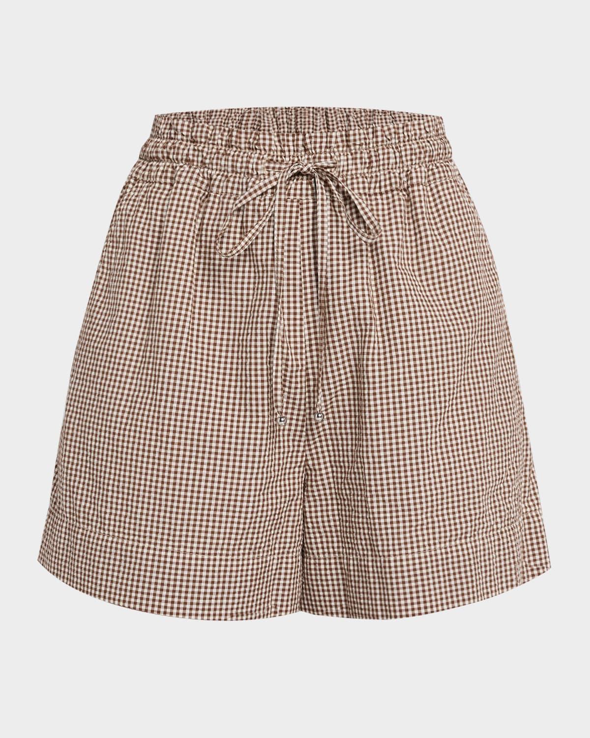 tijana gingham drawstring shorts