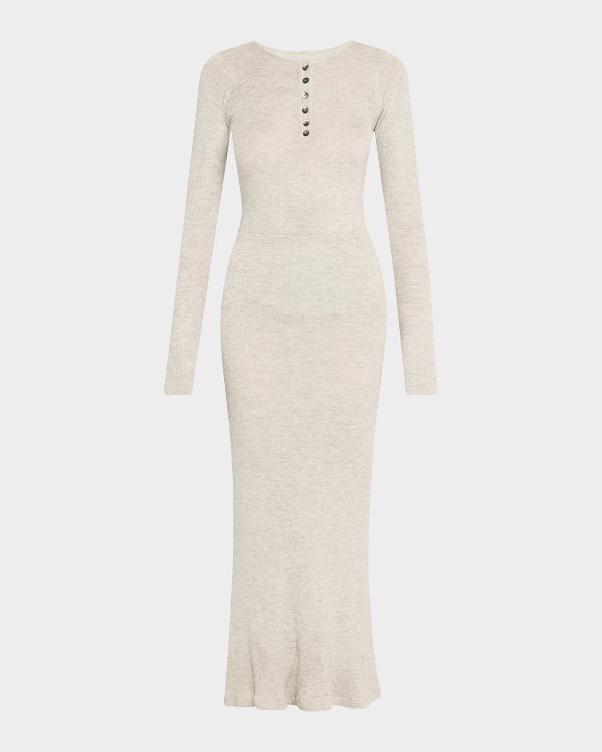 tilda cashmere jersey henley midi dress