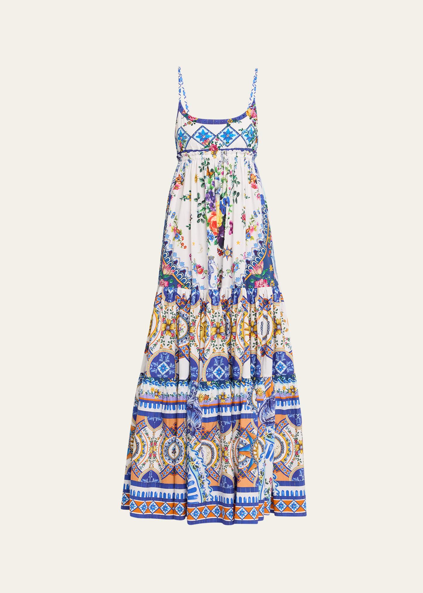 tiles darls long dress with jersey bodice