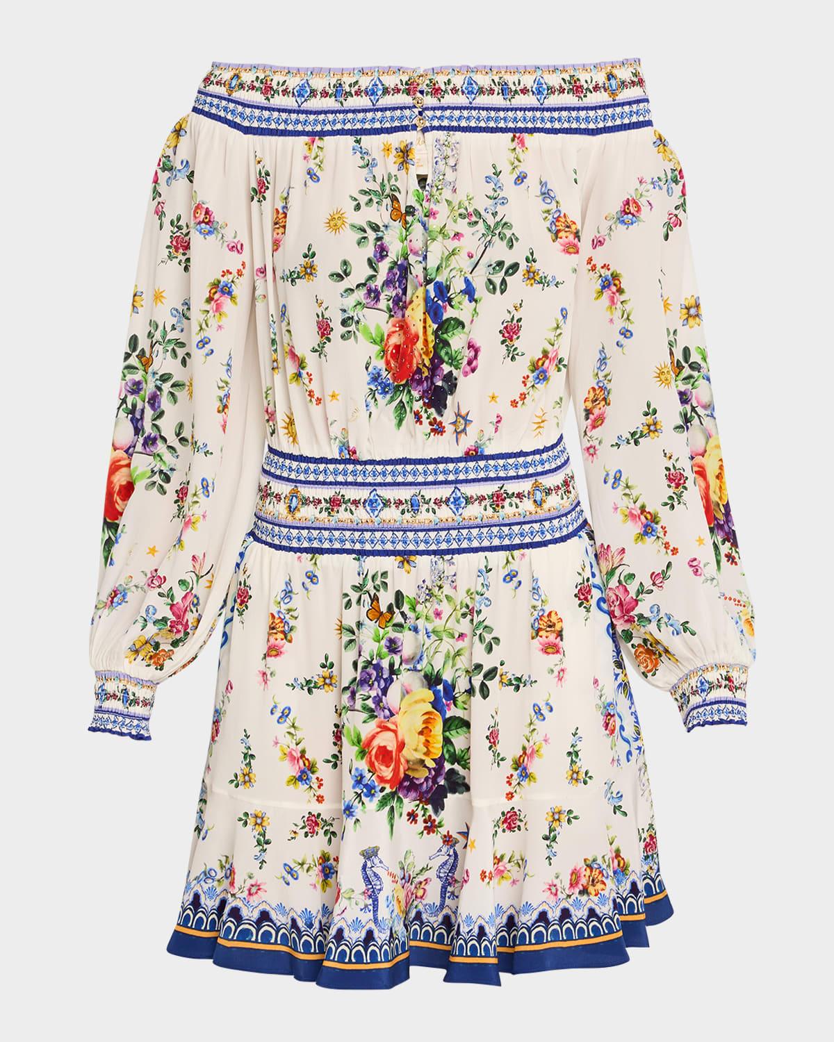 tiles darls off-shoulder mini dress