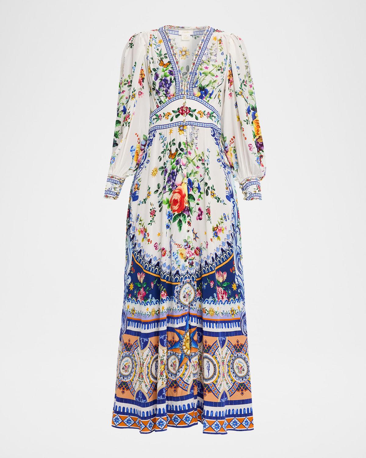 tiles darls shaped waistband maxi dress