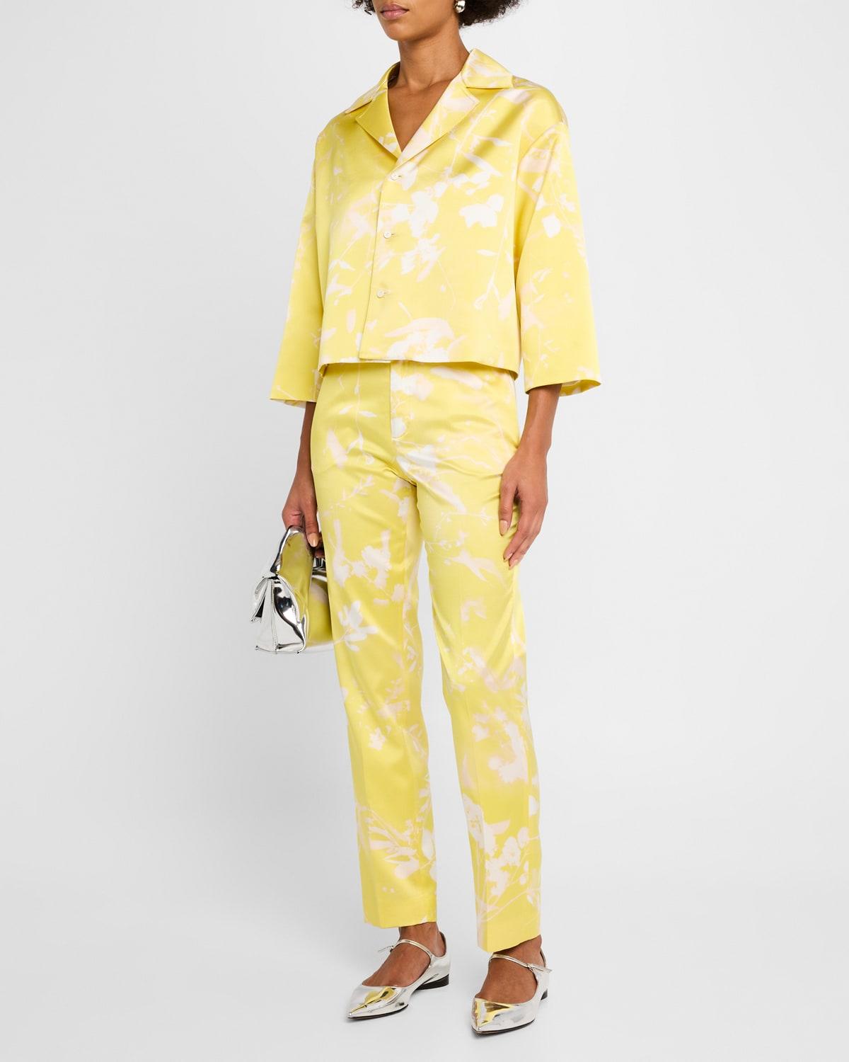 tilia cropped floral-print trousers