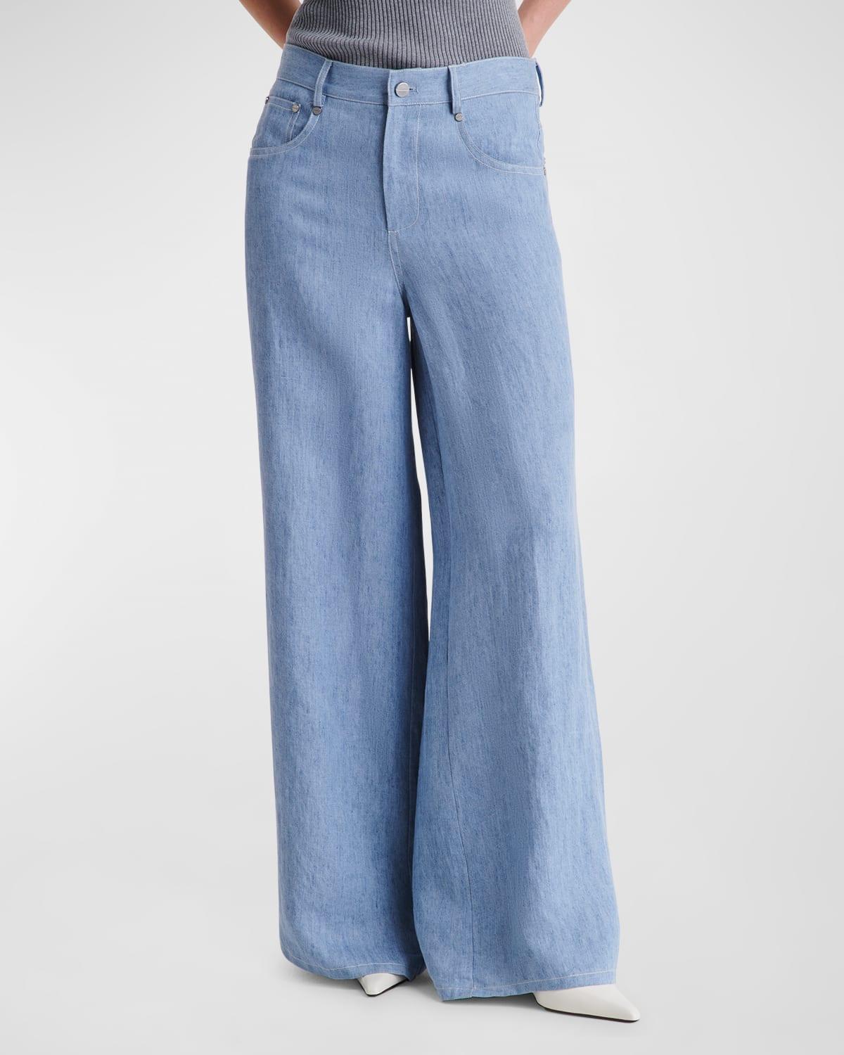tiny dancer wide-leg denim jeans