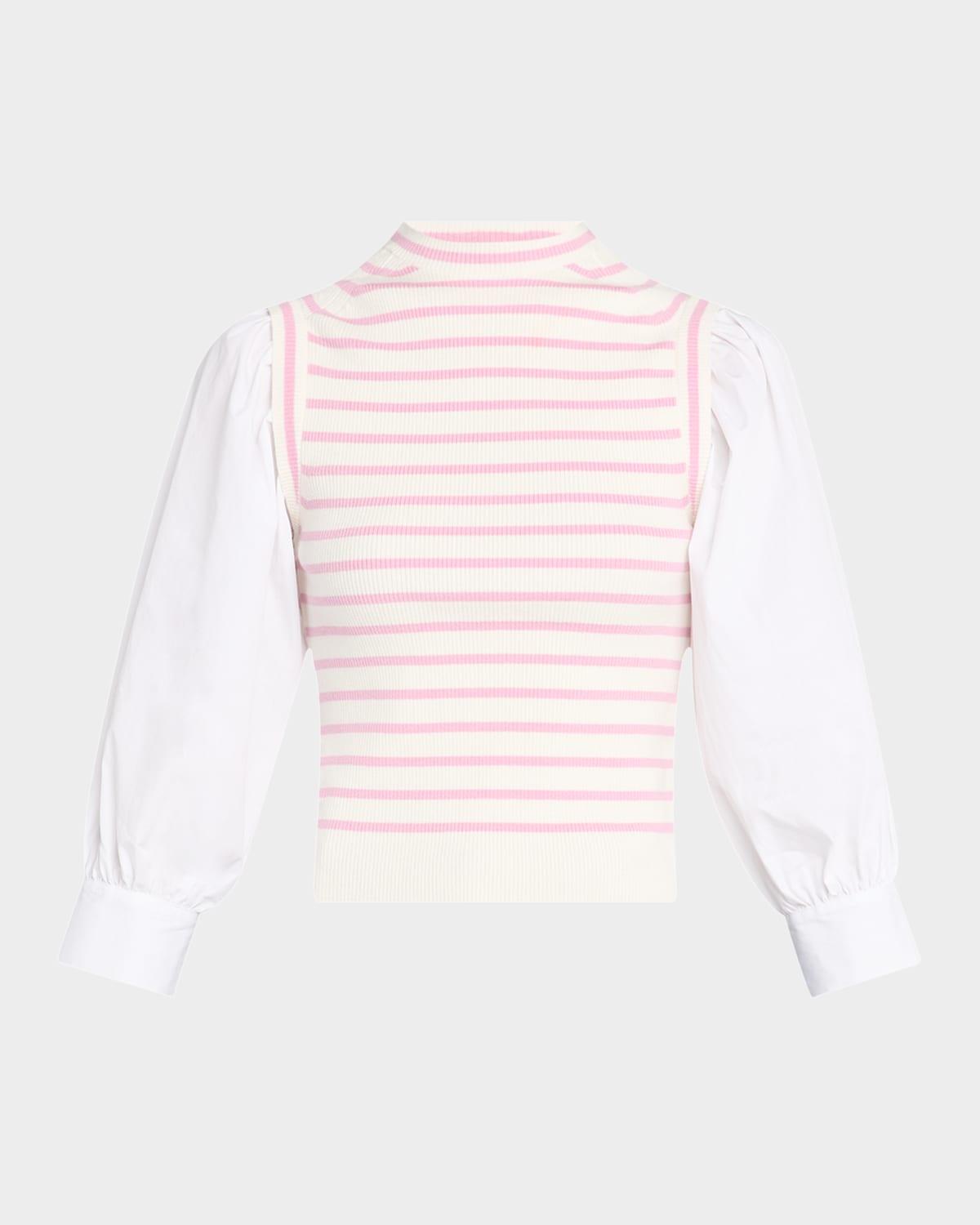 tirza mixed-media top