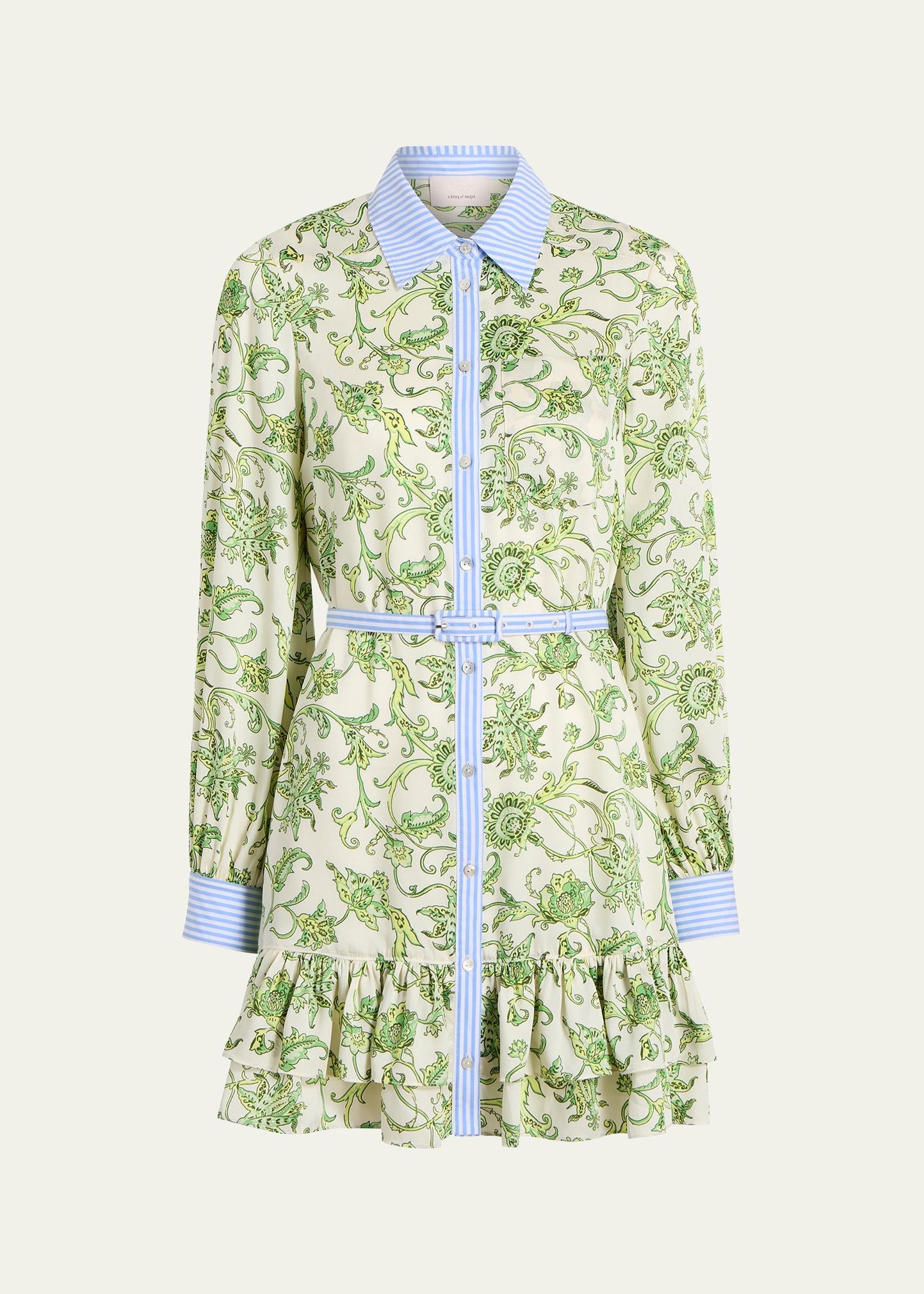 tirza paisley long-sleeve mini dress