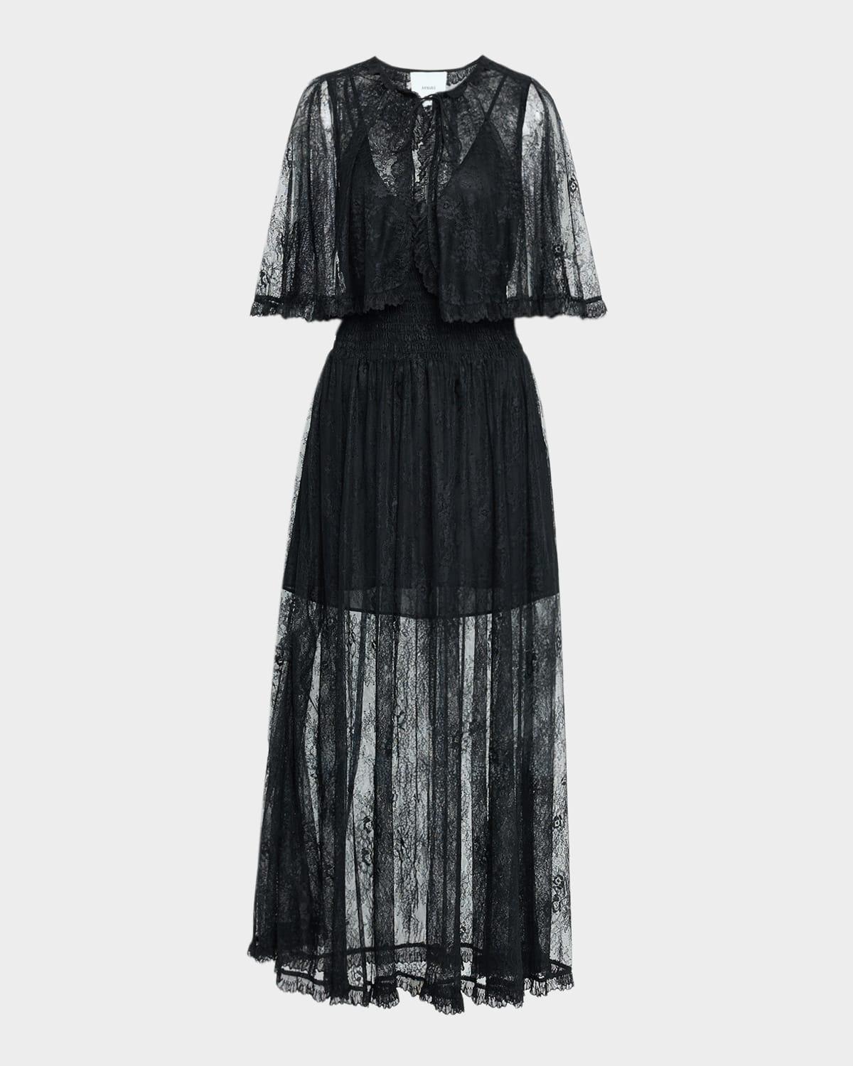 tissy lace cape gown