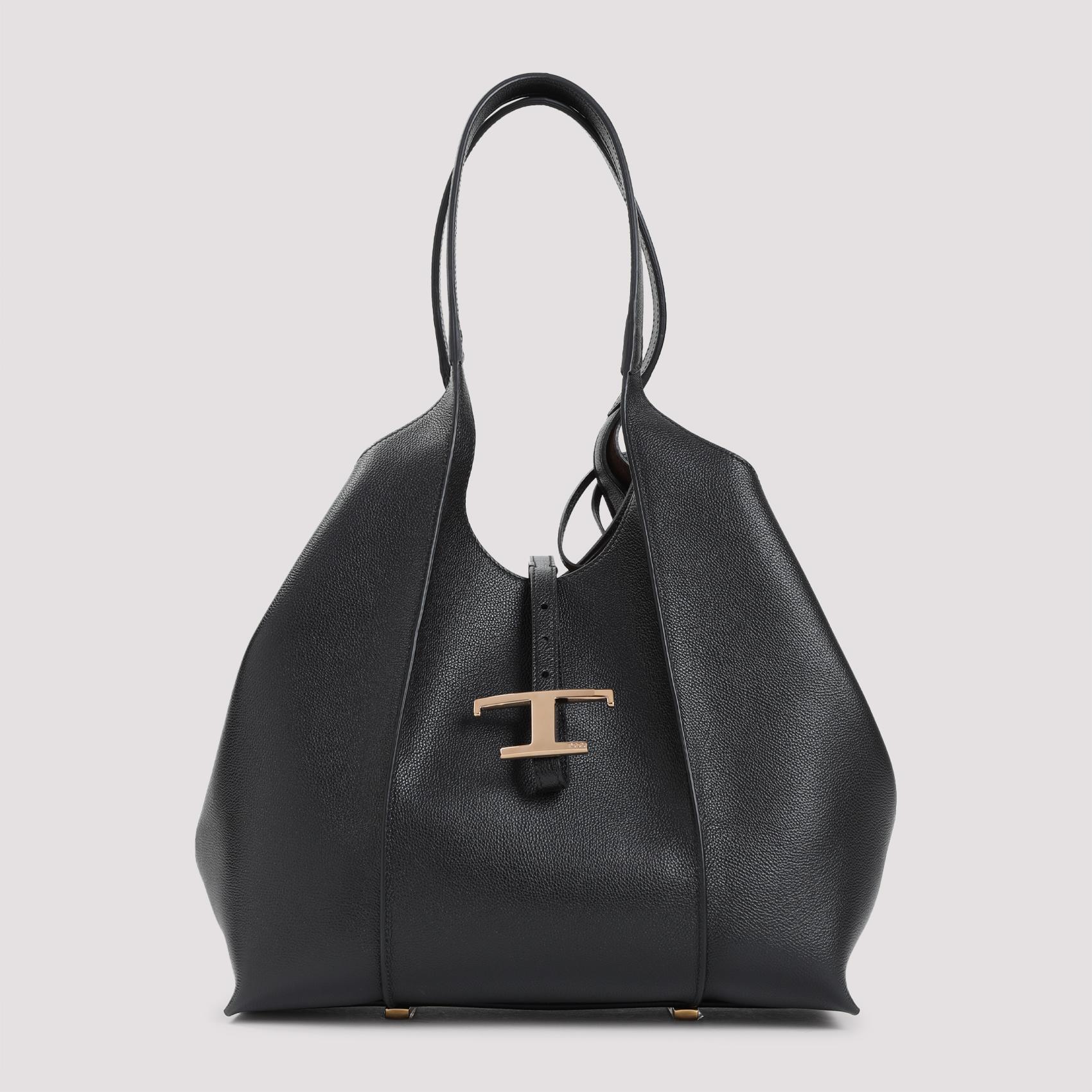 tod`s bag black grained leather - women