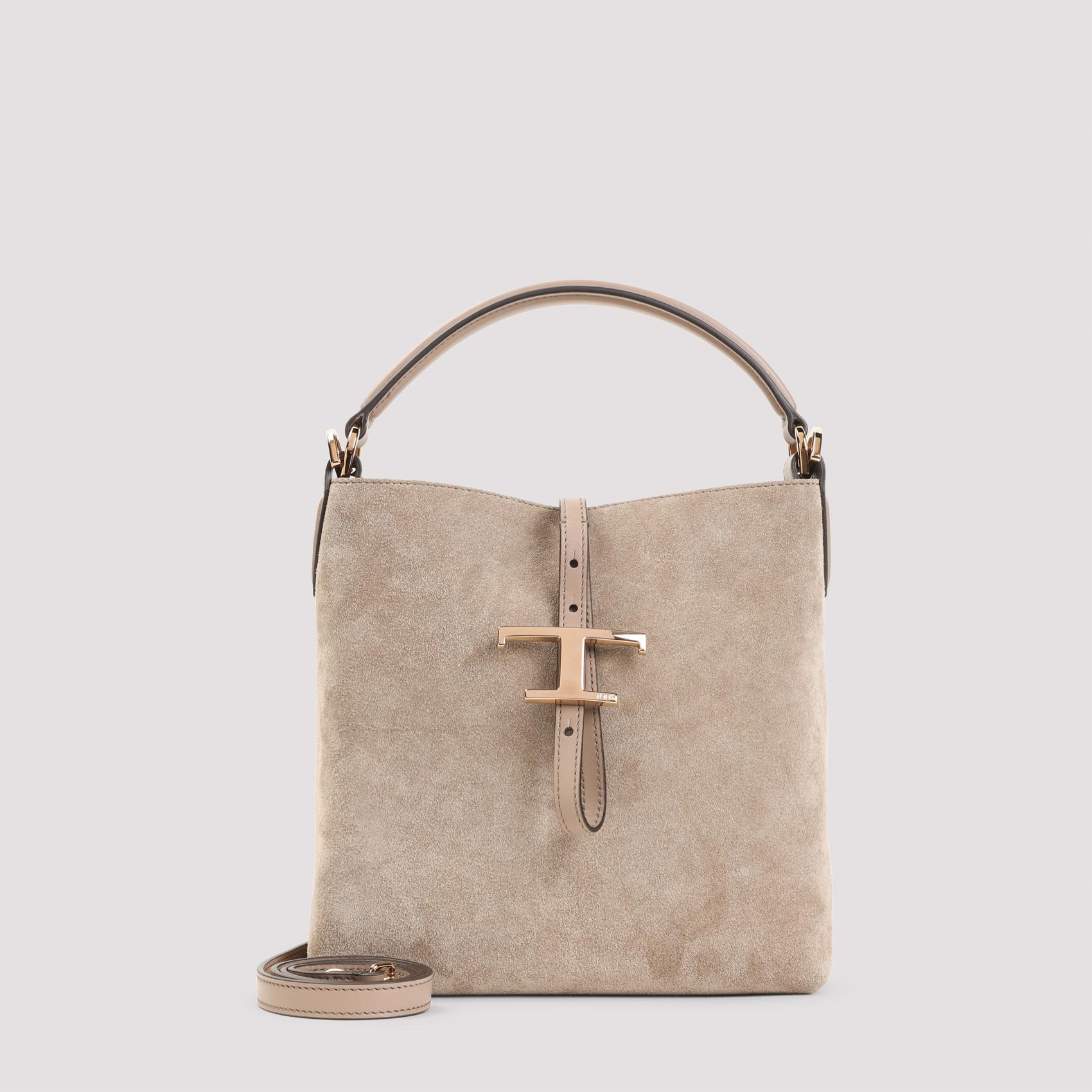 tod`s bucket bag nude & neutrals suede leather - women