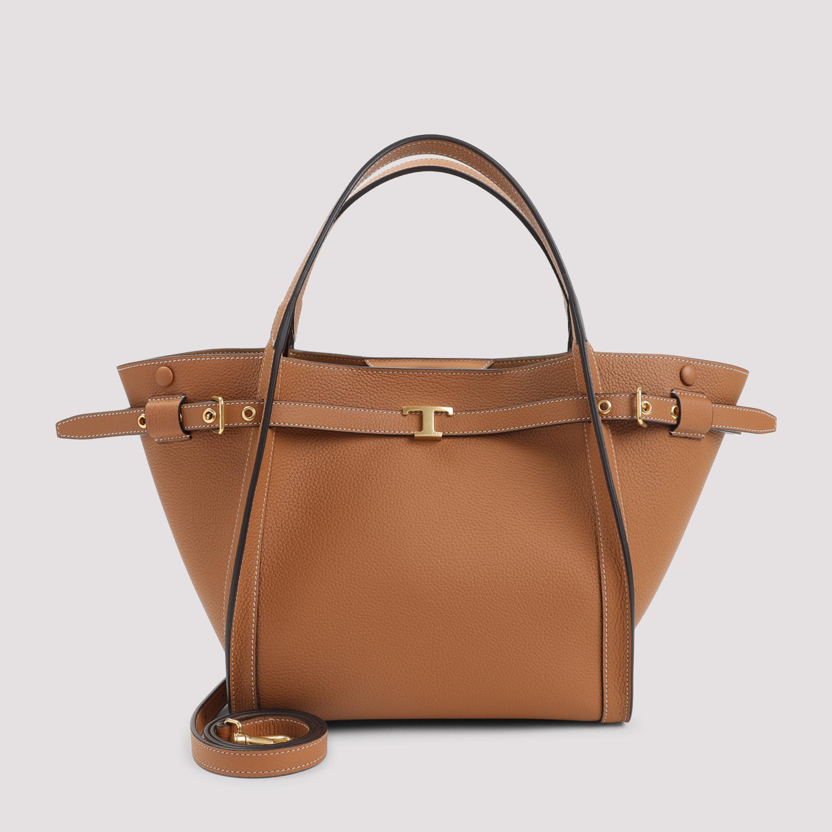 tod`s tim shopping bag brown leather - women