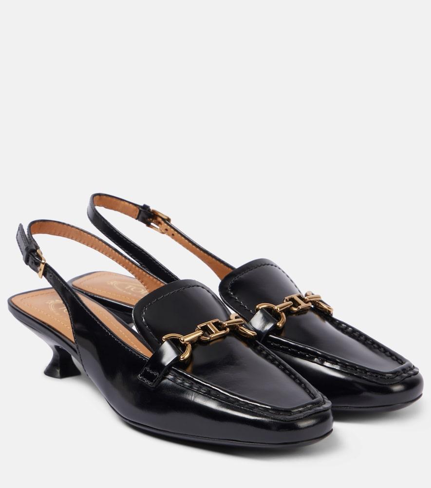 tod's 35 leather slingback pumps