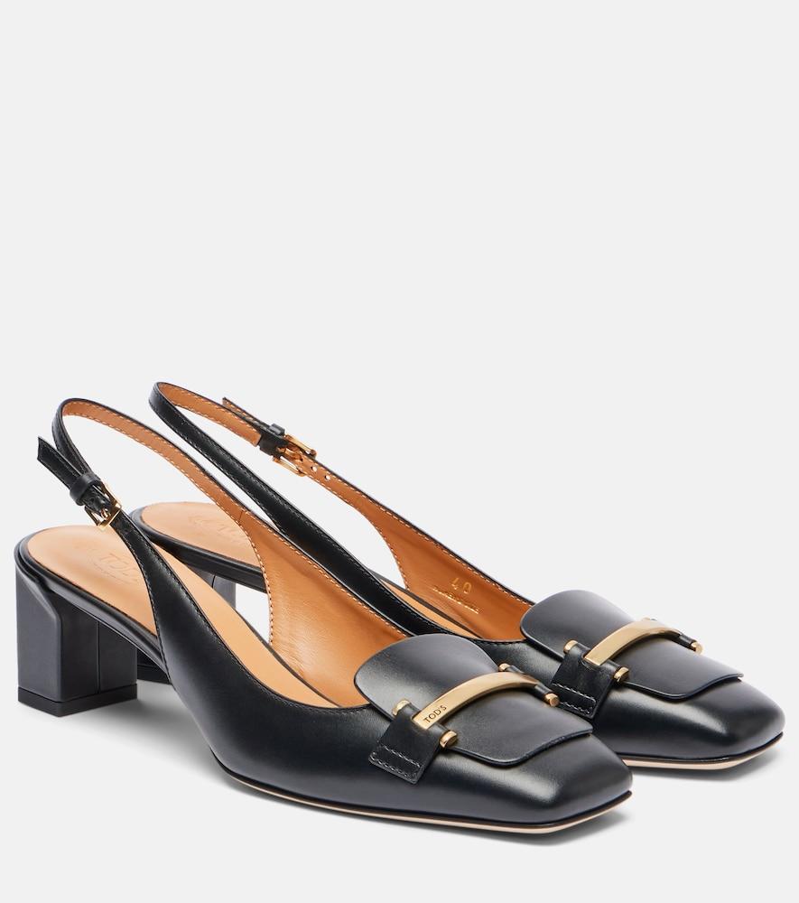 tod's 50 leather slingback pumps