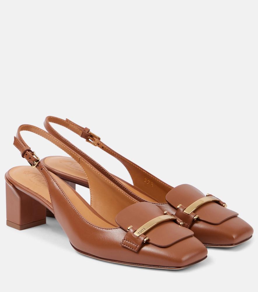 tod's 50 leather slingback pumps