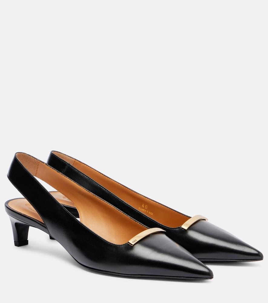 tod's barretta 40 leather slingback pumps