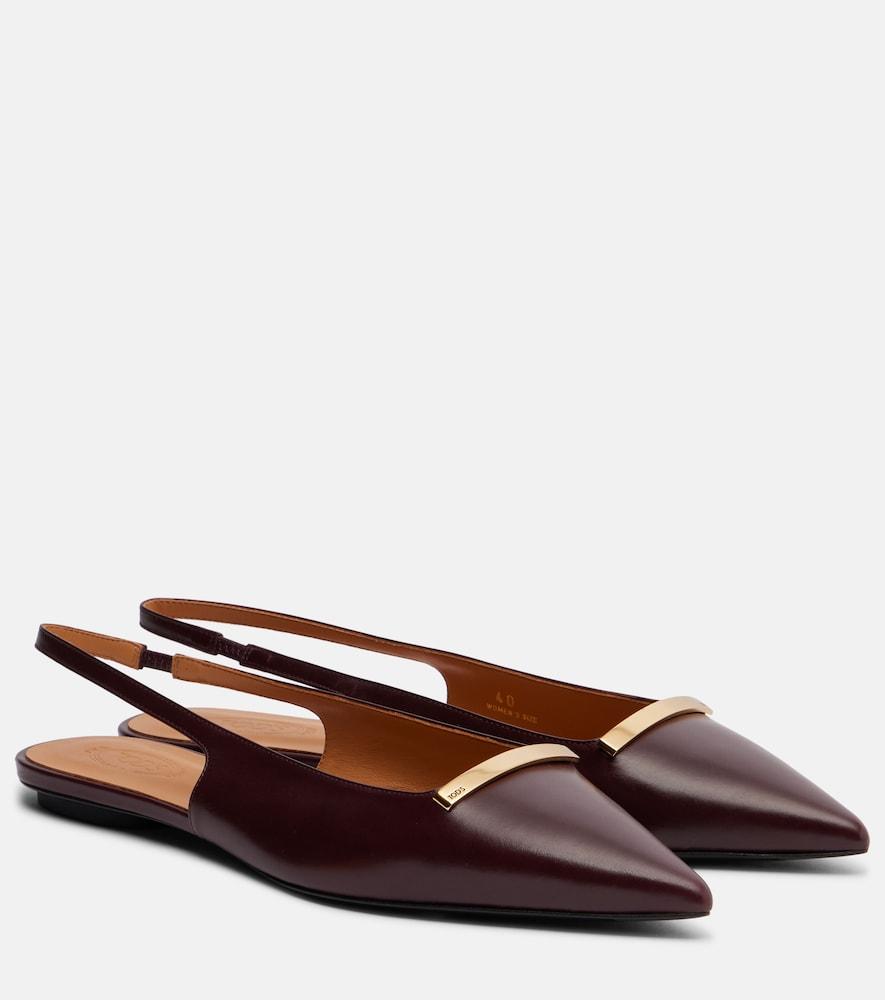 tod's barretta leather slingback flats