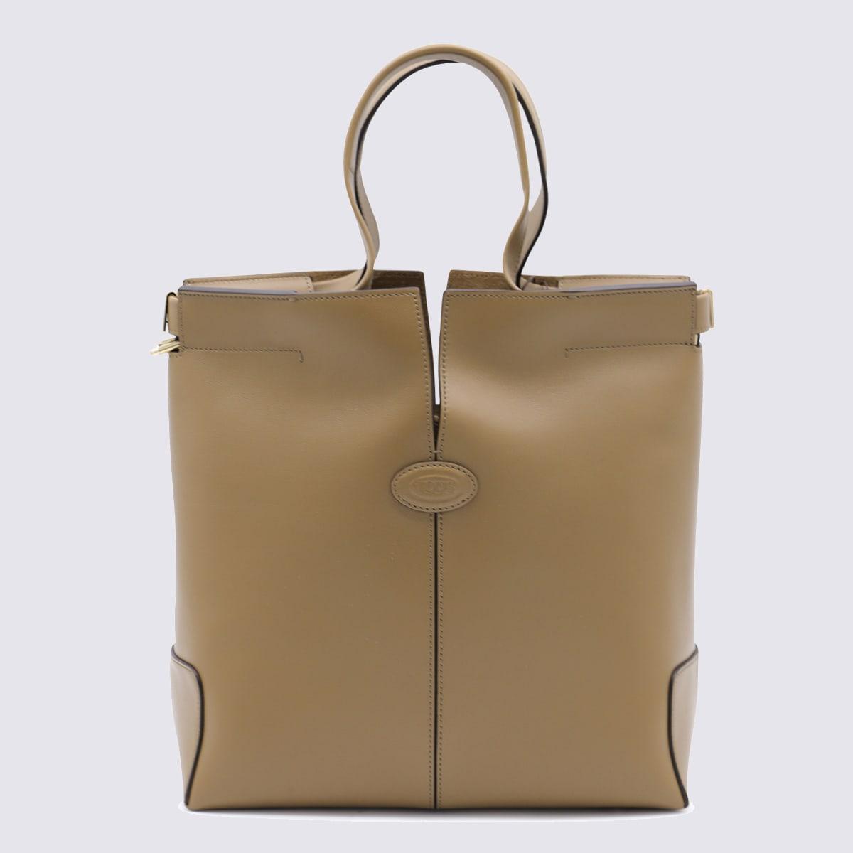 tod's beige leather totes