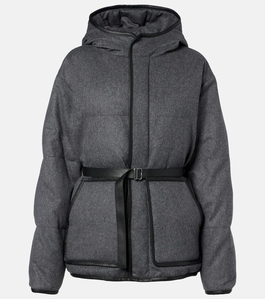 tod's belted hooded padded cashmere jacket