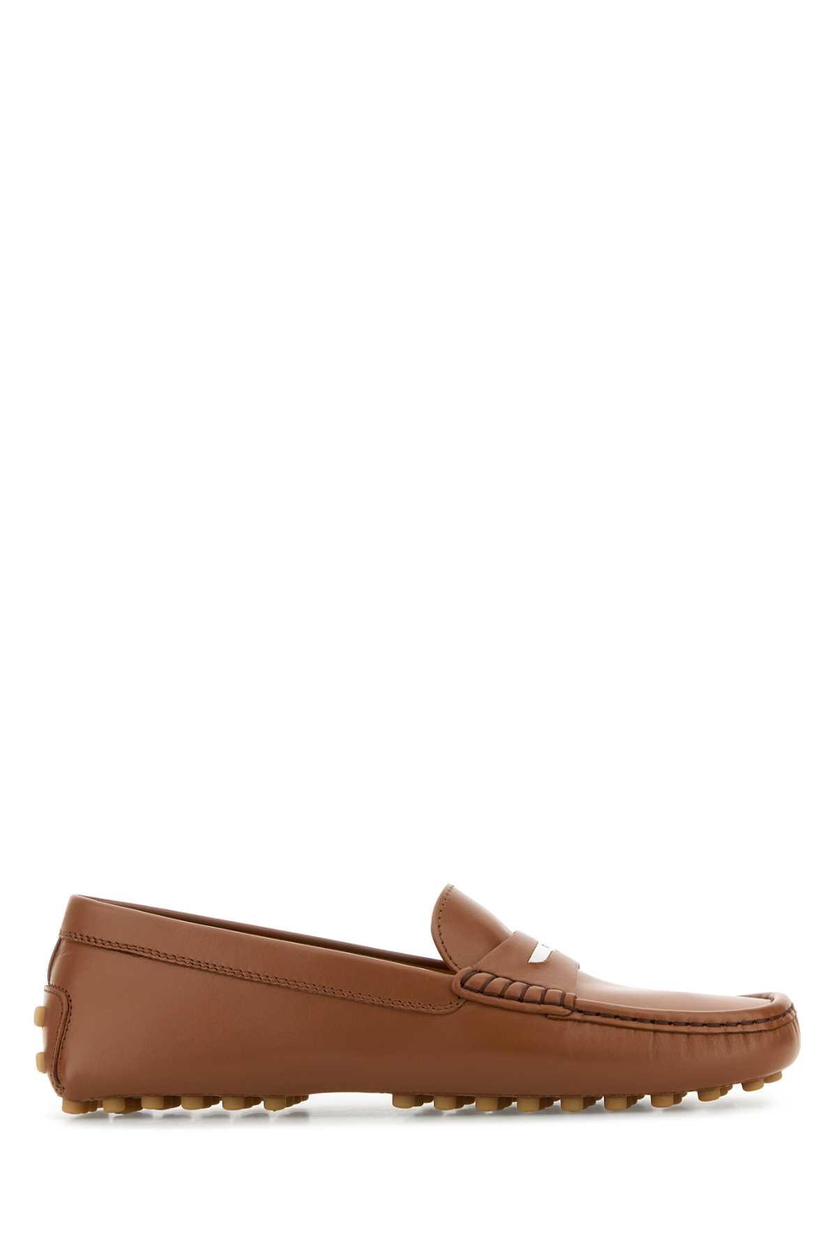 tod's brown leather loafers