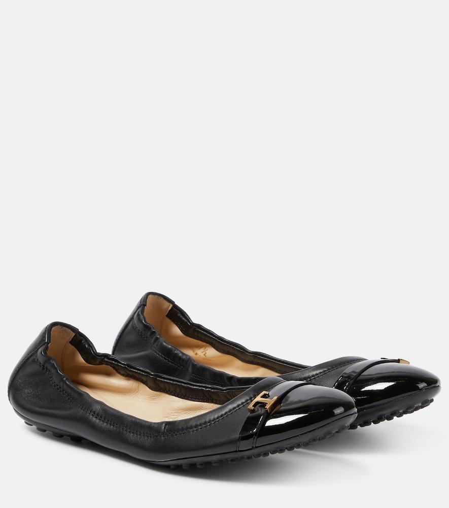 tod's bubble leather ballet flats