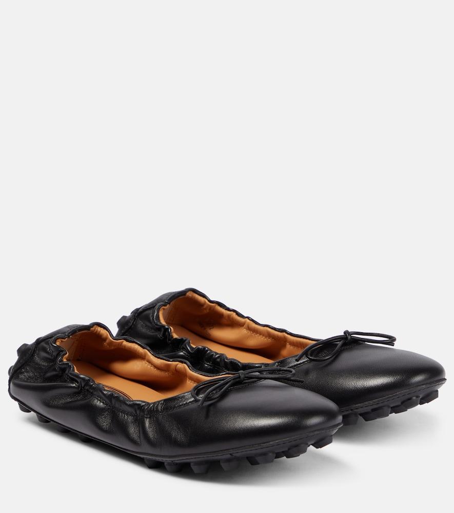 tod's bubble leather ballet flats