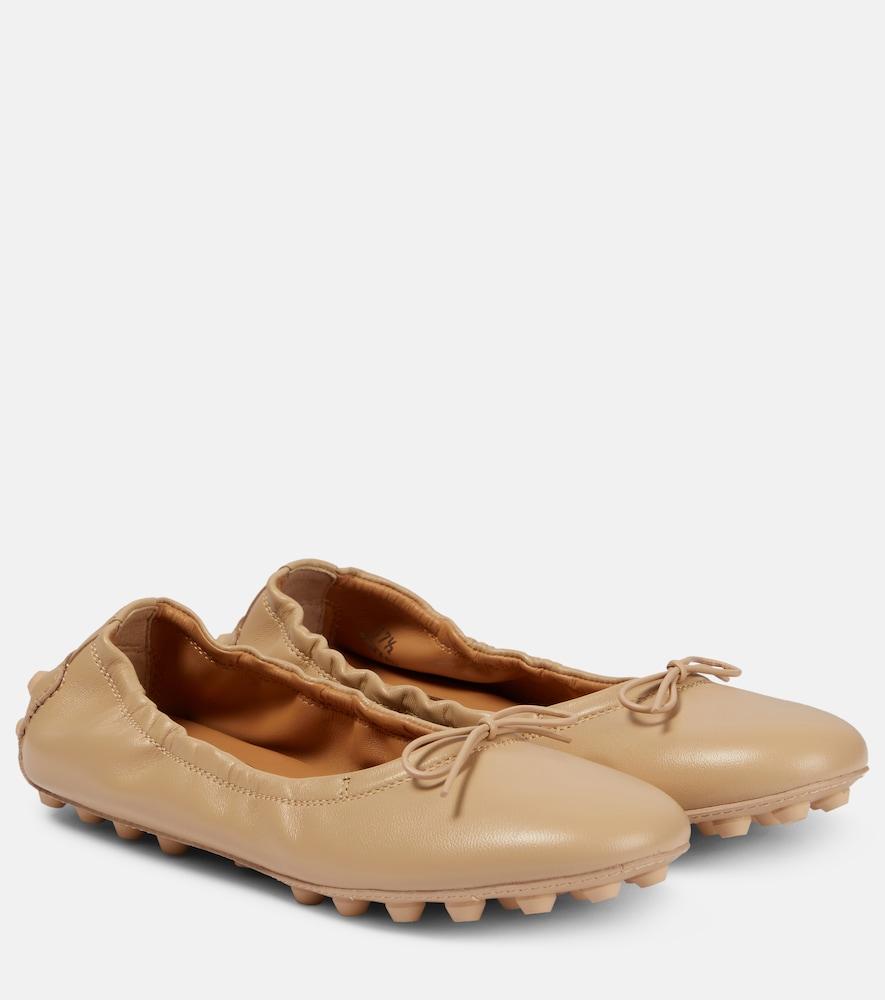 tod's bubble leather ballet flats