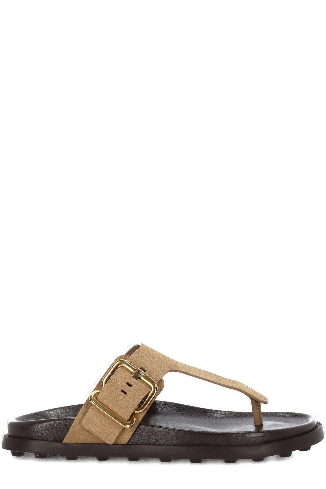 tod's buckle detailed thong sandals