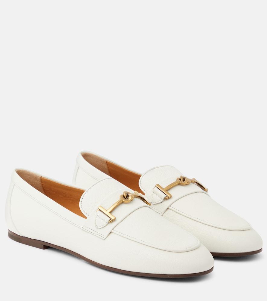 tod's double t leather loafers