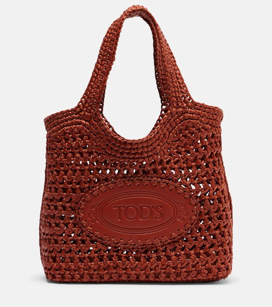 tod's ebl small woven tote bag