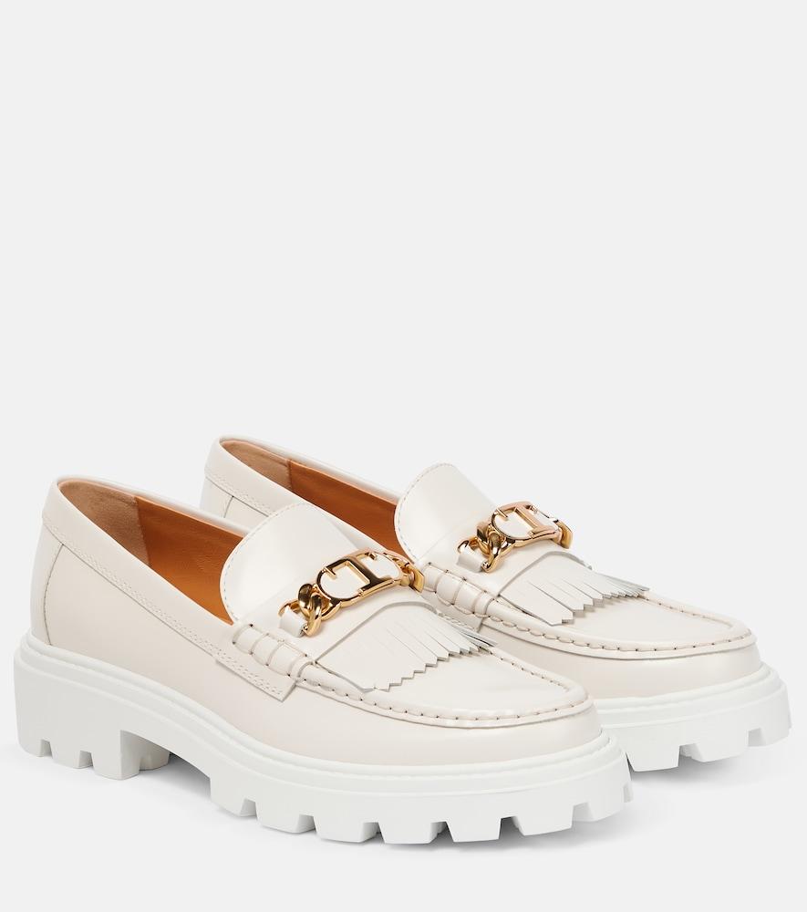 tod's fringed leather loafers
