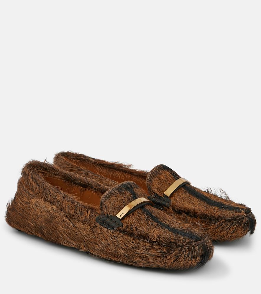 tod's gommino calf hair loafers