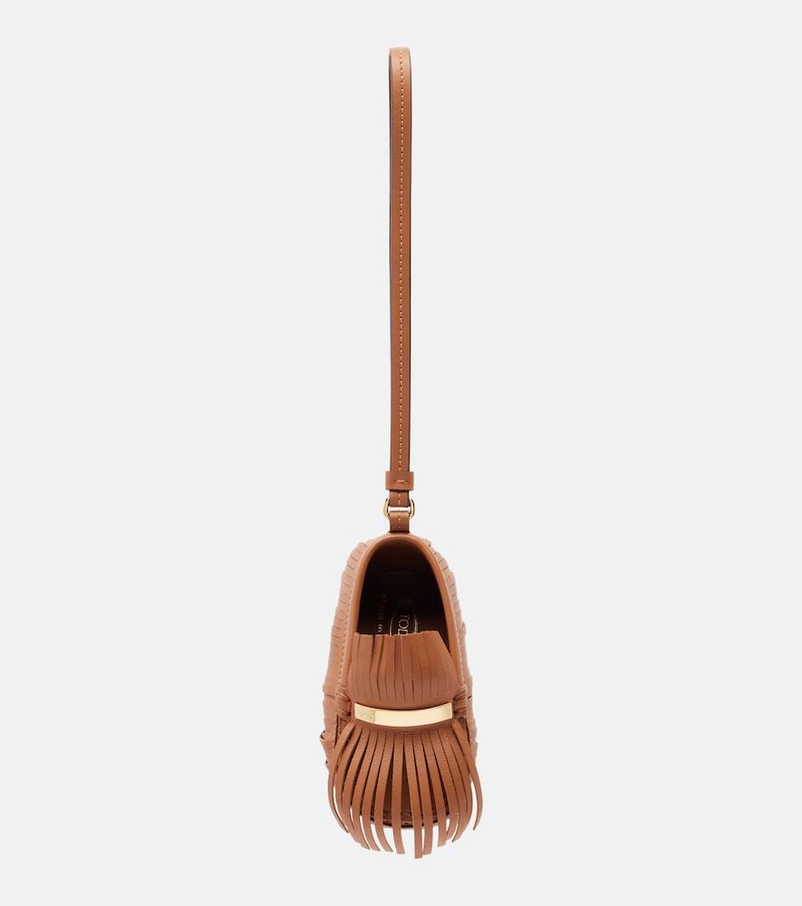 tod's gommino fringed leather bag charm