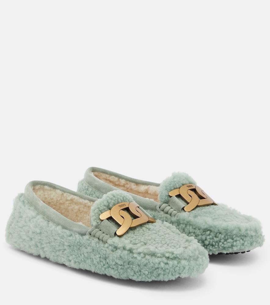 tod's gommino shearling loafers