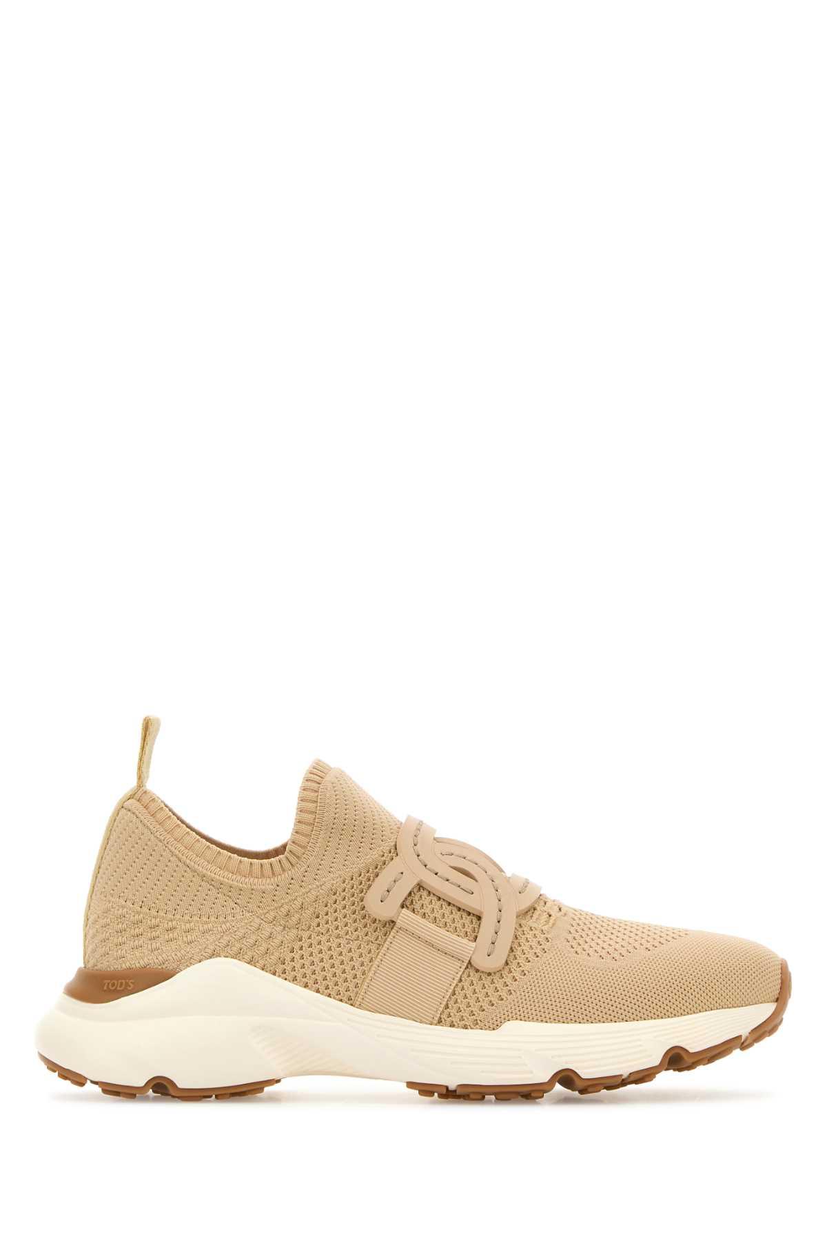 tod's kate sneakers in beige technical fabric