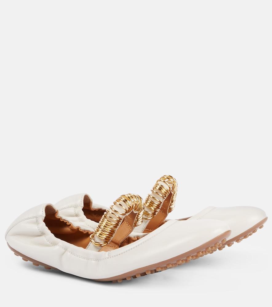 tod's leather ballet flats