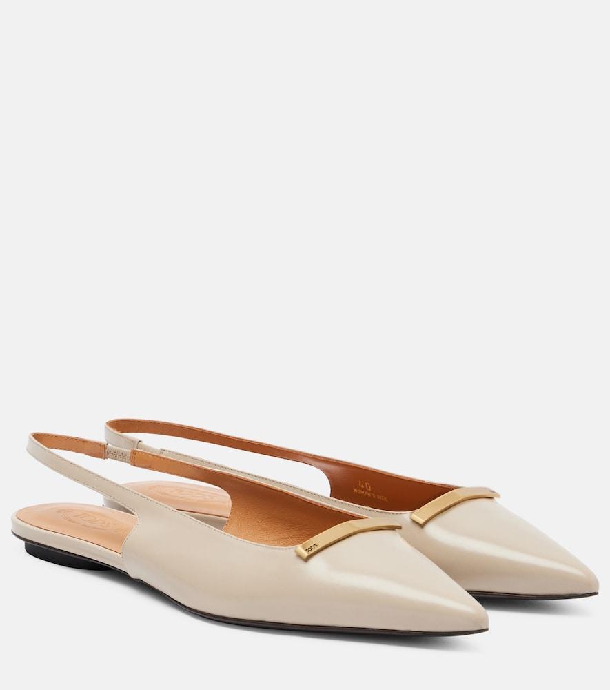 tod's leather slingback flats