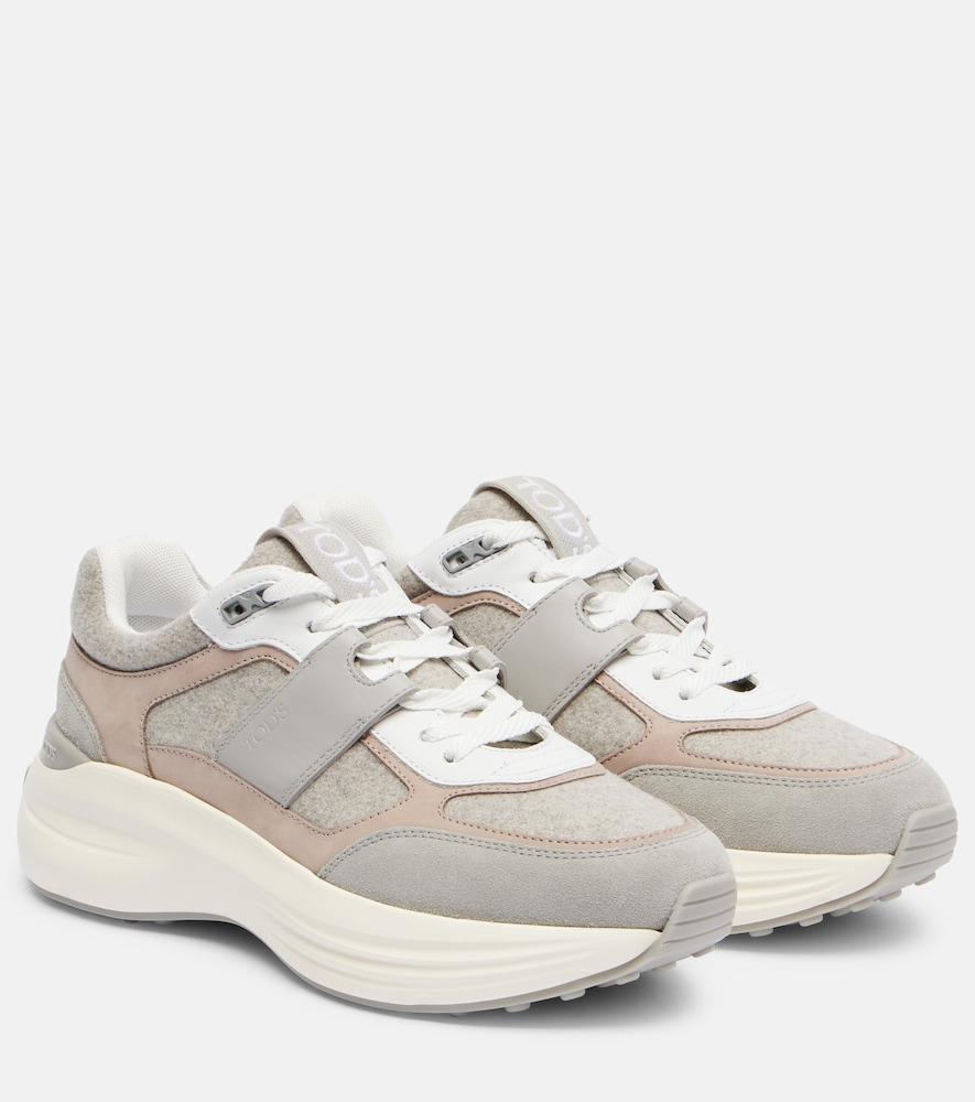 tod's leather-trimmed sneakers