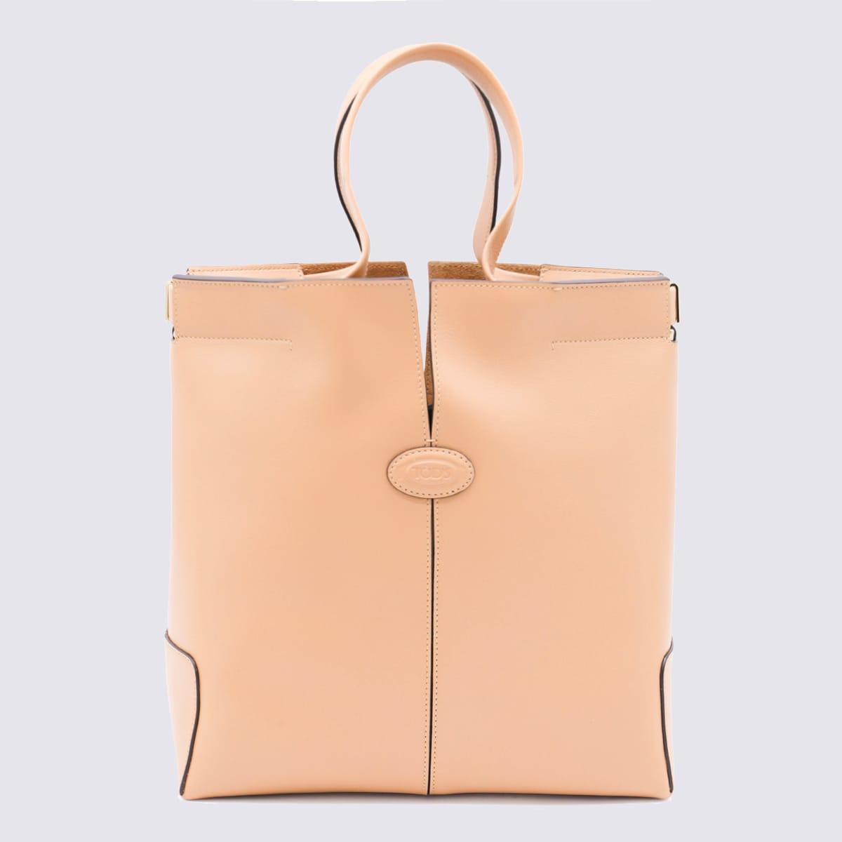 tod's light pink leather totes