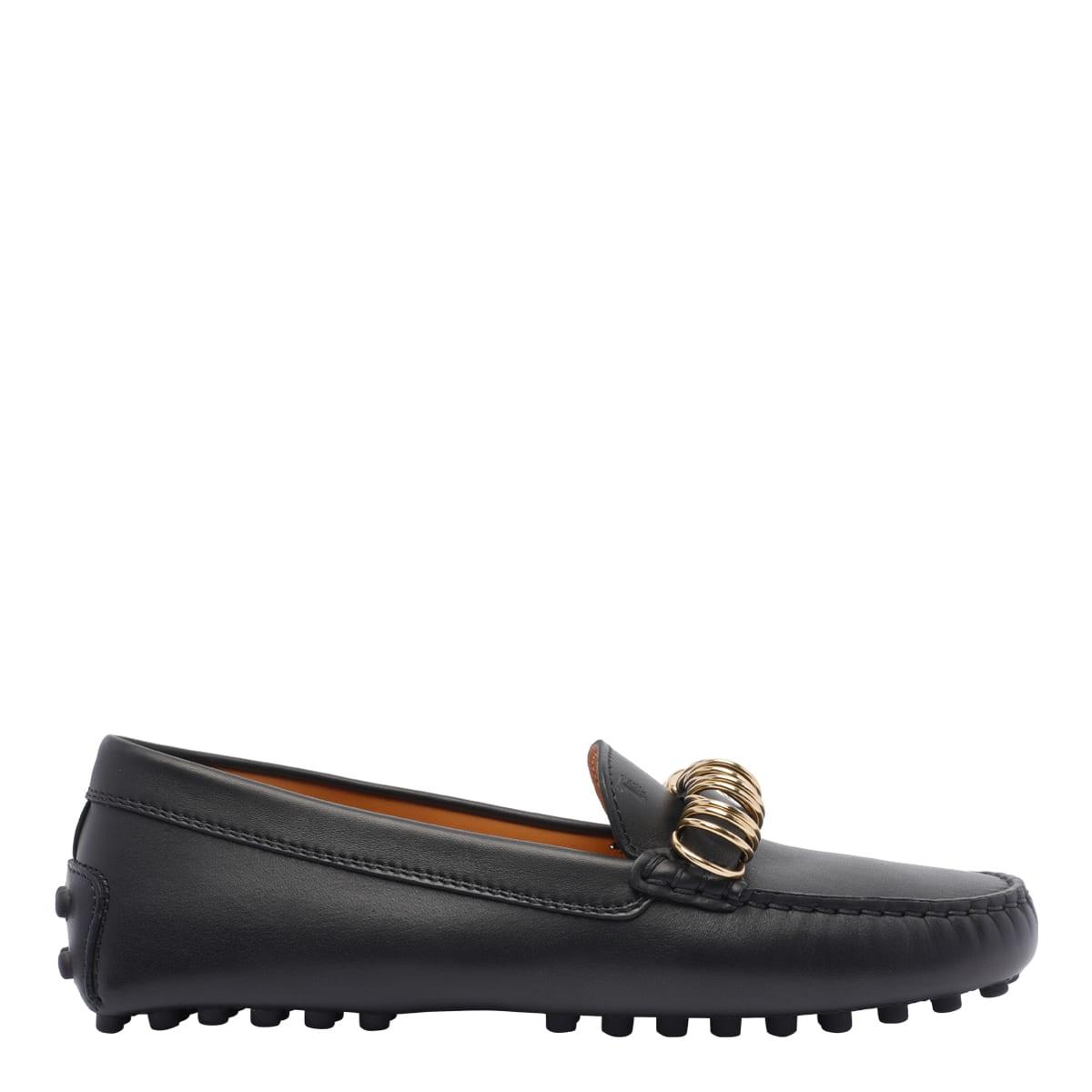 tod's loafers with ring detail on the front and rubber sole in leather