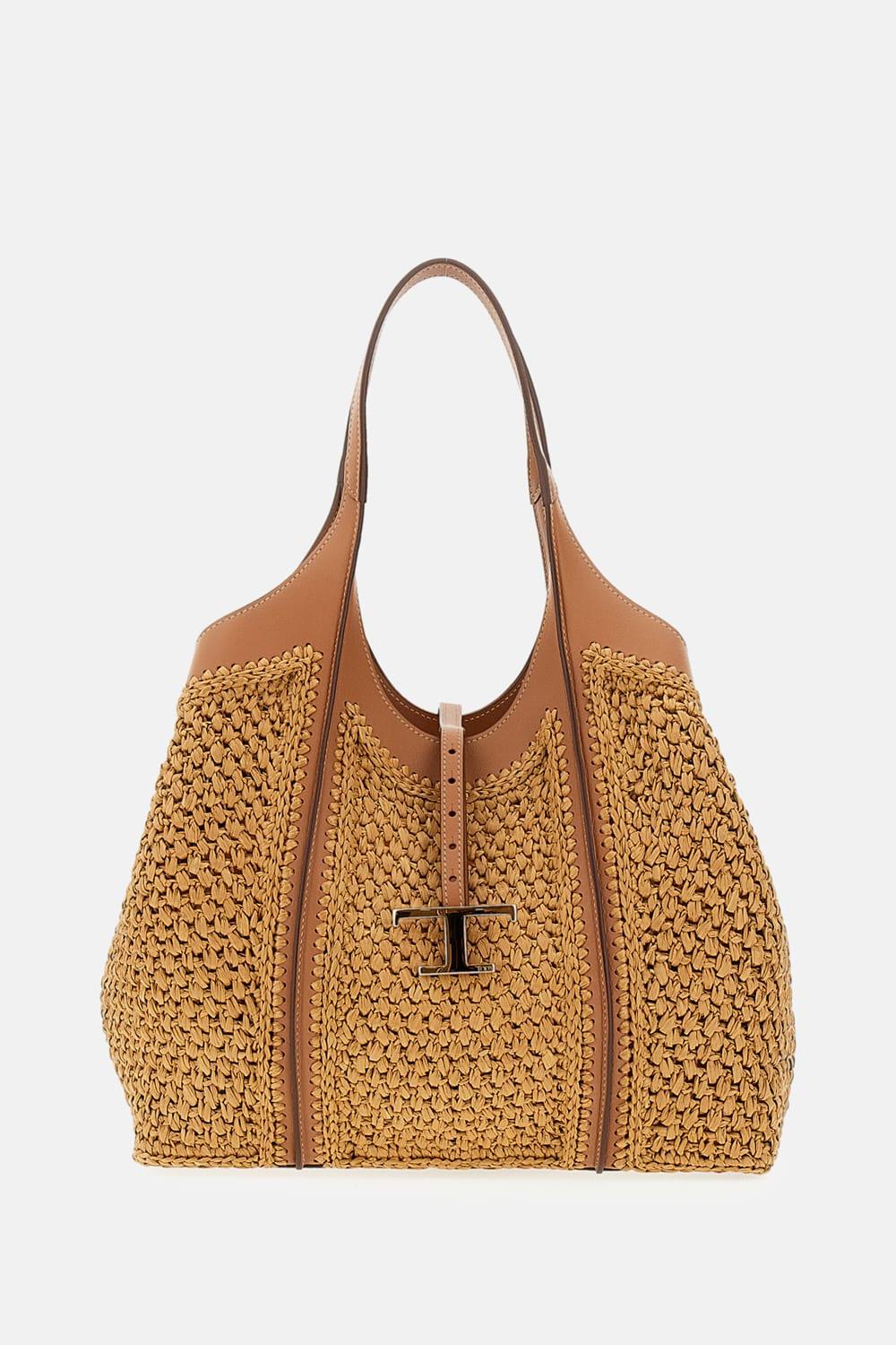 tod's medium t timeless crochet shopping bag